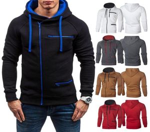 New Sports Style Mens Hoodie American Fleece Zip Up Jacket Sweatshirt Hooded Plain Color Top MXXXL7312458