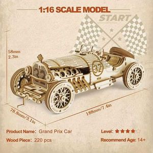 Diecast Model Cars 3D Car Wooden Puzzle Scale ModelDIY Model Kit Handcraft GiftHome DecorationMechanical Model Kit Building ToyBirthday/Chri