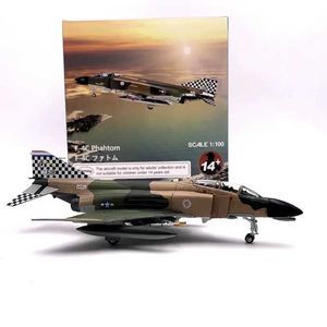 Aircraft Modle 1/100 Scale Us squadron 63 in Turkey Airforce F-4 Fighter Air Force Diecast Aircraft Plane Model Alloy AirlineToy Y240522