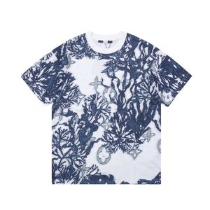 Men T-shirt Designer T-shirt Women T-shirt Men Fashion T-shirt Short Sleeve Hip Hop V Luxury Plant Active Allover Printed Vat Dyed Fabric Casual and Breathable