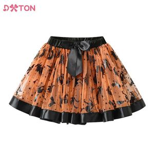 Skirts DXTON Halloween Girls Skirts Festival Birthday Party Costumes for Kids Girls Spider Web Cobweb Tutu Skirt Princess Outfits 3-8Y Y240522
