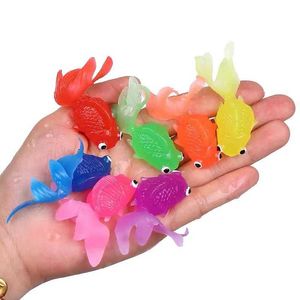 Bath Toys 10 Pieces/Set Kawaii Simulation Catch Goldfish Gummi Goldfish Baby Shower Water Game Toy Childrens Dusch Gift D240522