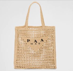 Tote Bag Designer bag Straw bag beach bag Fashion Mesh Hollow Woven for Summer Straw bag Black apricot summer woven bag Vacation bag Large capacity shopping bag