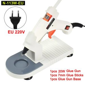 Newacalox 20W EU Plug Hot Melt Lim Gun med gratis 1 st 7mm lim Stick Industrial Mini Guns Thermo Electric Heat Temperatur Tool Tool Tool