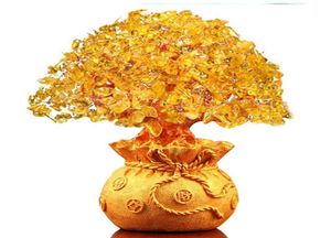 Crystal Yuanbao Tree Delikatne wróżki Złota wlewka Wedding El Celebration Lucky x07103535667