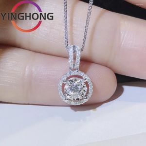 Klusterringar quexiang s925 sterling silver åtta hjärtan pilar tre mosan diamanthalsband kvinnors smycken charm lyxig gåva