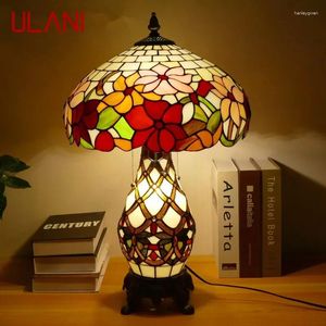 Tischlampen Ulani Tiffany Lampe American Retro Wohnzimmer Schlafzimmer luxuriöse Villa El Buntglas Schreibtisch