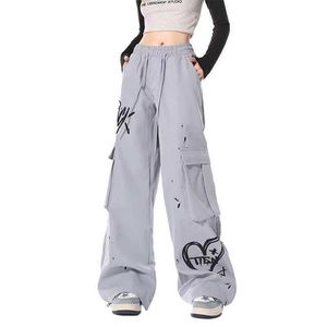 American Street Hip-Hop Graffiti Sporthosen Frauen dünne und vielseitige lose Casual Hosen Jazz Street Tanzhose