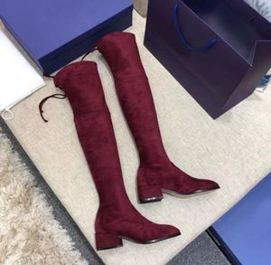 2019 Högkvalitativ Martin Velvet Leather Sying Women Shoes Whole Brand Fashion Luxury Designer Boots Long Tube Tother Boot2931226