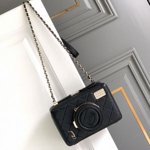 10a 24s kameraväska stor pärla spegel kvalitet desiginers axelväska kosmetisk väska spegel dubbel handväska crossbody officiell original importerade äkta i5ro#