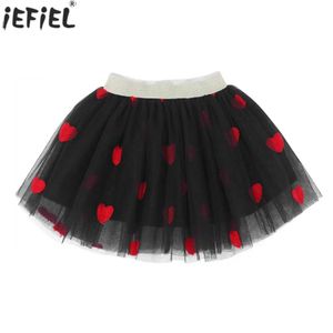 Skirts Kids Girls Tutu Skirt Cute Summer Wear Embroidery Fluffy Tulle Skirt Shiny Elastic Waist Skirt for Child Daily Casual Party Wear Y240522