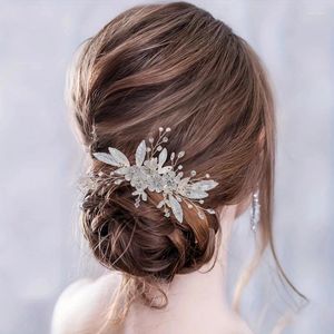 Hair Clips Luxury Rhinestone Comb Clip Pin Flower Headband For Women Party Prom Bridal Wedding Accessories Jewelry