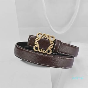 Frauen dünne Designergürtel echte Leder glatte Schnalle plattiert Gold Reversible Männer Gürtel Modezubehör Ruhige Gürtel