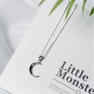 Pendant Necklaces Korean Style New Fashion Sweet Moon Silver Plated Jewelry Temperature New Moon Clavik Chain Pendant Necklace XL031 d240522