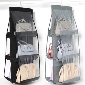 Aufbewahrungstaschen 6 Taschenhänge Handtasche Organizer für sonnenbezügige Kleiderschrankschrank transparenter Bagentür Wand klar