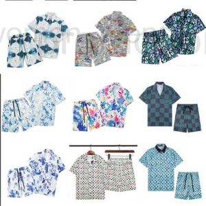 Herrspårsdräkter Designer Summer Trendy och Unisex Full Body Printed Beashort Slved Shirt Set Iwlg 2Zof