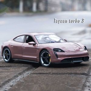 Diecast Model Cars Wellly 1 24 Porsche Taycan Turbo S сплав модель модели Diecasts Metal Toy Sports Car Model Collect