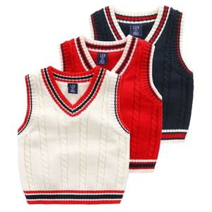 2-12 lata SWEATER Children Spring Autumn Cotton Shleeless Style Style Style kamizelka L2405