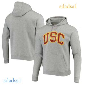 USC Trojans Heathered Gray Vintage Club Fleece Pullover Hoodie UConn Huskies Sweatshirt HHH