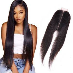 Malaysian Human Hair 2X6 Lace Closure Middle Part Straight Virgin Hair 2 By 6 Lace Closures 10-24inch Silky Straight Sfvgg
