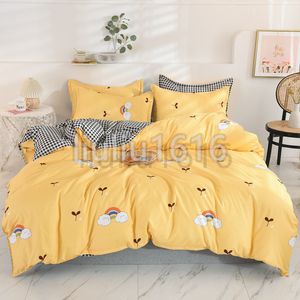 Bedding sets Small fresh skin hair scrub aloe cotton four-piece bedding set Student dormitory single sheet and quilt set Bedding Supplies