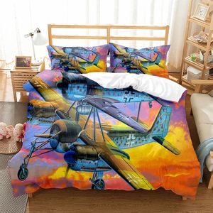 Airplane Fighter Duvet Cover King/Queen Size,flying Fighter Jet Bedding Set for Kids Teens Boys,modern Cool Airplane Quilt Cover