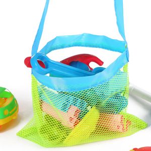 Mini utomhus mesh strandväska för barn barn bärbara strand leksaker kläder ficka leksak förvaring arrangör hopfällbar ultralätt väska