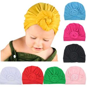 Hair Accessories Solid Baby Girls Hat Turban Bonnet Flower Children Kids Beanie Cap Clothes Accessories Newborn Spring Infant Toddler Y240522