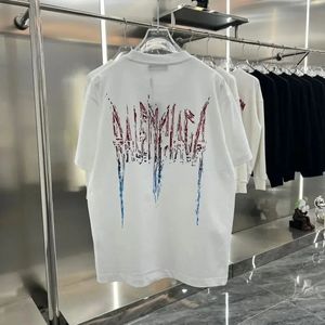 Summer High-end Embroidered Print Loose-fit Casual Trendy Mens Womens Short Sleeve T-shirt Versatile Casual Trendy Top 240506
