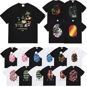 Herren-T-Shirts und 100 Hai T-Shirts T-Shirt Otton Loose Summer Hai Affe atmungsaktive High Street Trend T-Shirt Cartoon Schriftzeichen Kurzärmel S2XL Badet Themd