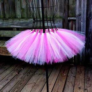 Saias arco -íris Tutu saia bebê garotas feitas à mão tule tulle dança de balé de pettiskirts tutus sub -ele