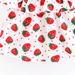Strawberry Print Off Shoulder Infant Summer New Pattern Baby Dress Cartoon Loose Girl Children'S Clothes 53b32a
