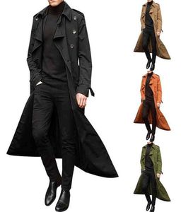 Nowy długi płaszcz Mężczyźni Sprężyna jesienna męska krawach zwykły płaszcz Mężczyźni luźne brytyjskie styl men039s płaszcz streetwear261a7478935