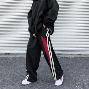 Houzhou baggy sweatpants fallskärm breda ben byxor sportbyxor man