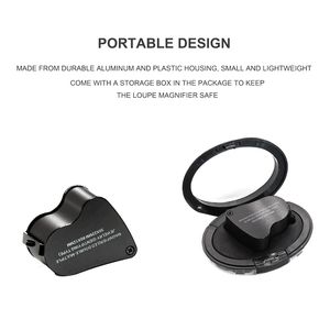 30X 60X Jewelers Loupe Foldable Jewelry Magnifier Magnifier With Bright LED Lighting For Gems