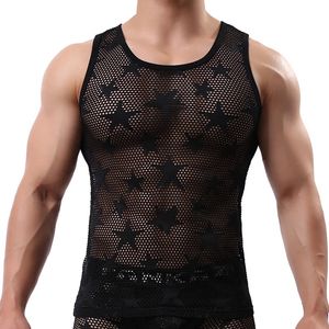 Abbigliamento uomo abbigliamento camicia nera top giubbotti da uomo camicia senza maniche ropa ropa hombre bodybuilding mesh canotta traspirante