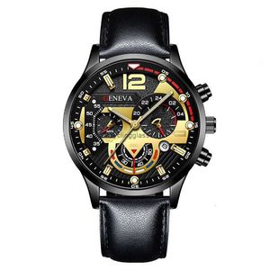 Mens Watch Fashion Calendar Six Pin Belt Quartz Sports Glow