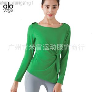 Desginer Aloe Yoga Top Aloclothes 여자 레저 슬림 필라테스 피부 친화적 인 통기성 달리기 피트니스 의류