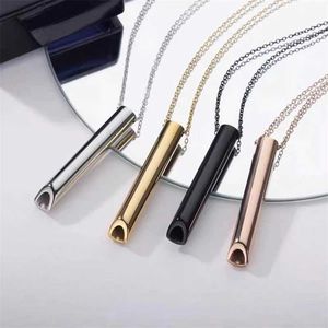 Pendant Necklaces Stainless steel mindfulness breathing necklace suitable for both men and women relieving stress pendant d240531