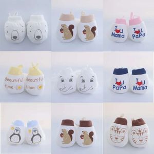 Новые перчатки перчатки милые мультипликационные карикатуры Pure Cottongirlt Scratch Newborn Mittsboy Fabric Care Produce L2405