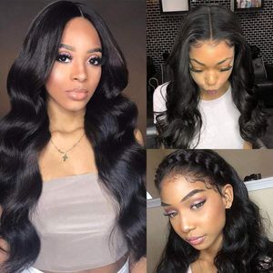 Body Wave Human Hair HD Koronkowe peruki 5x5 13x4 Szwajcarskie koronkowe węzły wybielacze wstępnie wyrzucone naturalne włosów dla czarnych kobiet