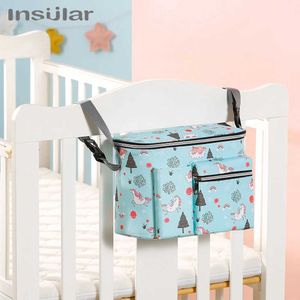 Diaper Bags Insulated Mom Dialing Bag Portable Mother and Baby Backpack Multi functional Large Capacity Storage Handcart Hanging Bag d240522