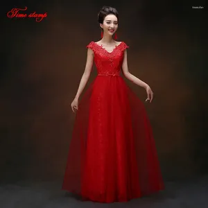 Sukienki imprezowe sukienki wieczorowe 2024 Bride Wedding Toast moda Koreańska wersja długiego akapitu Slim Red A-Line Lace Prom