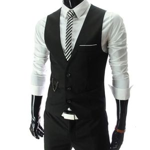 Ankomstklänning Västar för män Slim Fit Mens Suit Vest Male Waistcoat Gilet Homme Casual ärmlös Formell affärsjacka 240515