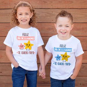 Happy Mother's I Love You Mom Printed Kids Shirt Child Short Sleeve T-shirt Tops Mothers Day Boys Girls Outfit Children Tees L2405