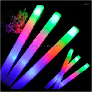 Party Decoration 12/15/30/60pcs Tube Stick Cheer Glow Sticks Dark Light For Bk Colorf Foam RGB LED s Drop Delivery Home Garden Festive Dhemn