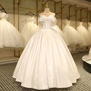 Vintage Pure Dubai White Wedding Dresses Bridal Ball Gowns Cathedral Train Crystal Beaded Vestido De Novia