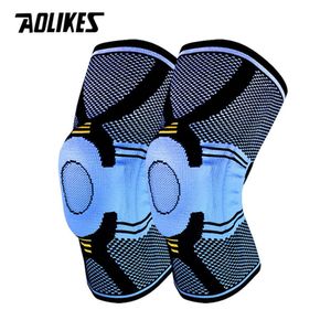 AOLIKES 1 Pair Basketball Running Spring Silicon Padded Knee Pads Support Brace Meniscus Patella Protector Sports Safety L2405