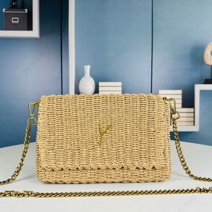 High-quality Designer Shoulder Bag Women Purse Cross Body Fashionable and convenient shopping bag Woven Handmade straw beach bag Luxury Tote bag Chain handbag
