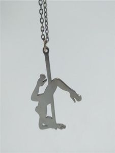 Collane a sospensione in acciaio inossidabile ballerino strip dono di silhouette per la festa di addio al nubilato femminile gioveri
